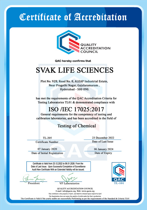 Quality Accreditation Council-Svak life sciences